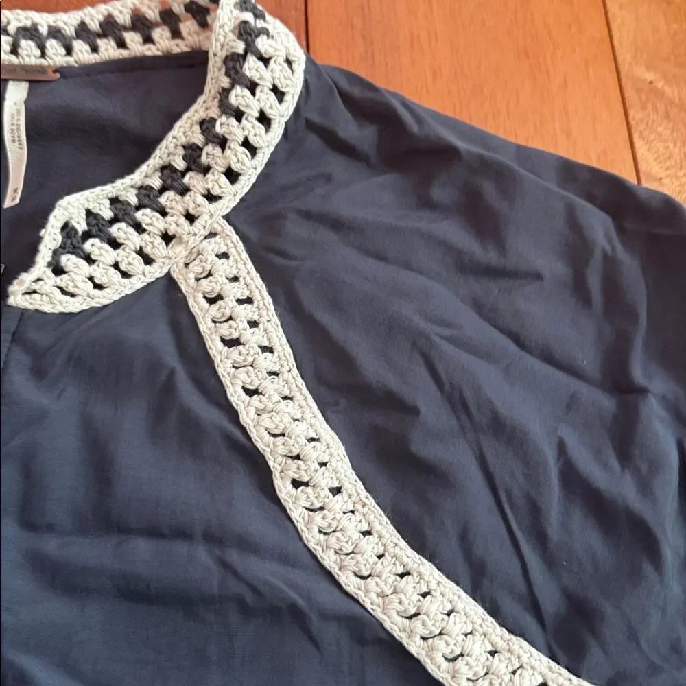 Free People Crochet Trim Baseball‎ Bomber Jacket Size M